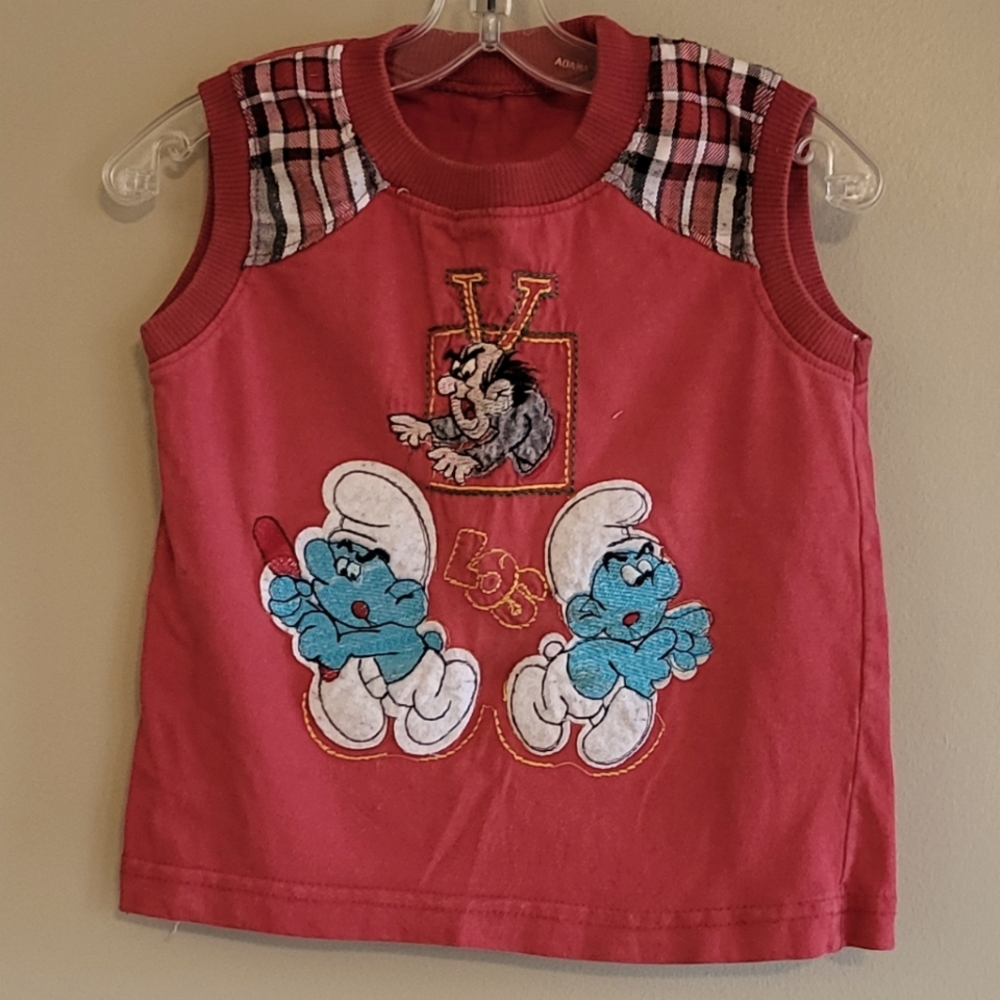 Vintage Smurf embrodiered tank top